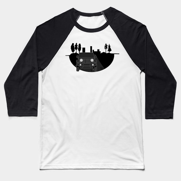 Jeep trip in the dark Baseball T-Shirt by Aurealis